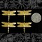 Raw Brass Dragonfly with Uplifted Wing Pendants - Set of Four - XXX - B-P66